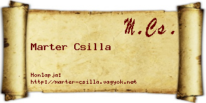 Marter Csilla névjegykártya